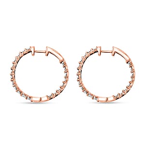 Diamond (I2) 0.25 ctw Hoop Earrings in 14K Rose Gold Over Sterling Silver