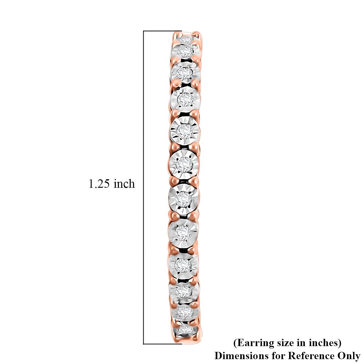 Diamond (I2) 0.25 ctw Hoop Earrings in 14K Rose Gold Over Sterling Silver image number 4