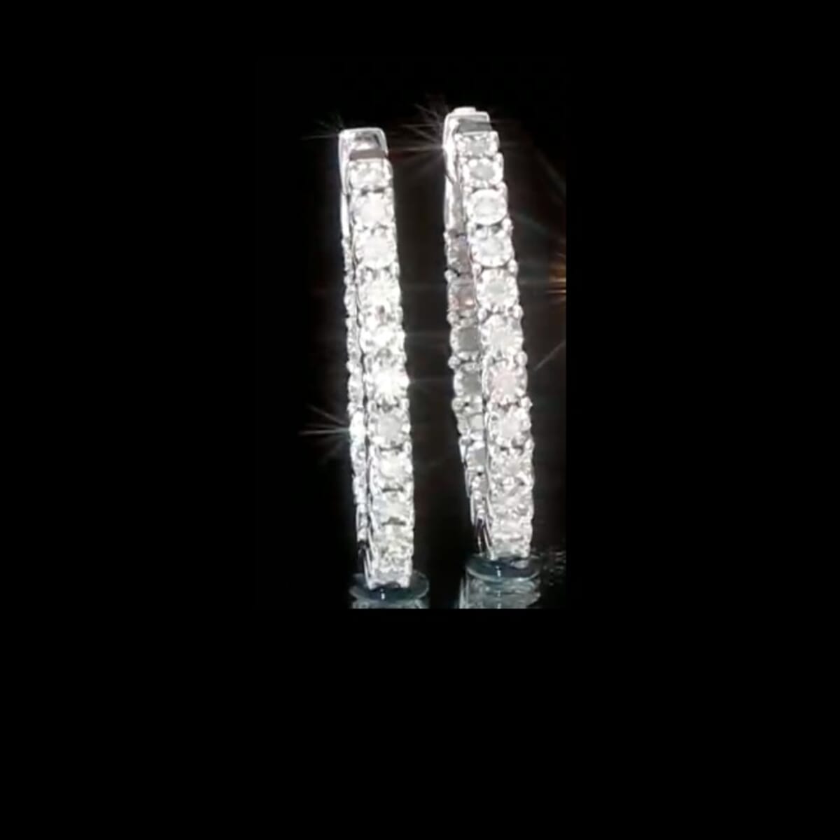 Pre Black Friday Doorbuster Deal White Diamond  Earring Sterling Silver ,  Silver Wt. 7.05 g 0.23 ctw image number 0