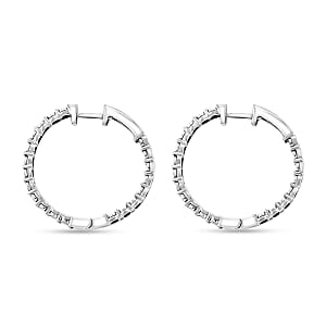 White Diamond 0.25 ctw Hoop Earrings in Sterling Silver