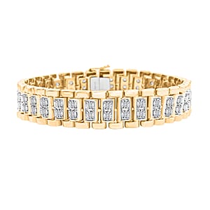 White Diamond 1.00 ctw Bracelet in 14K YG Over and Sterling Silver (8.50 In)