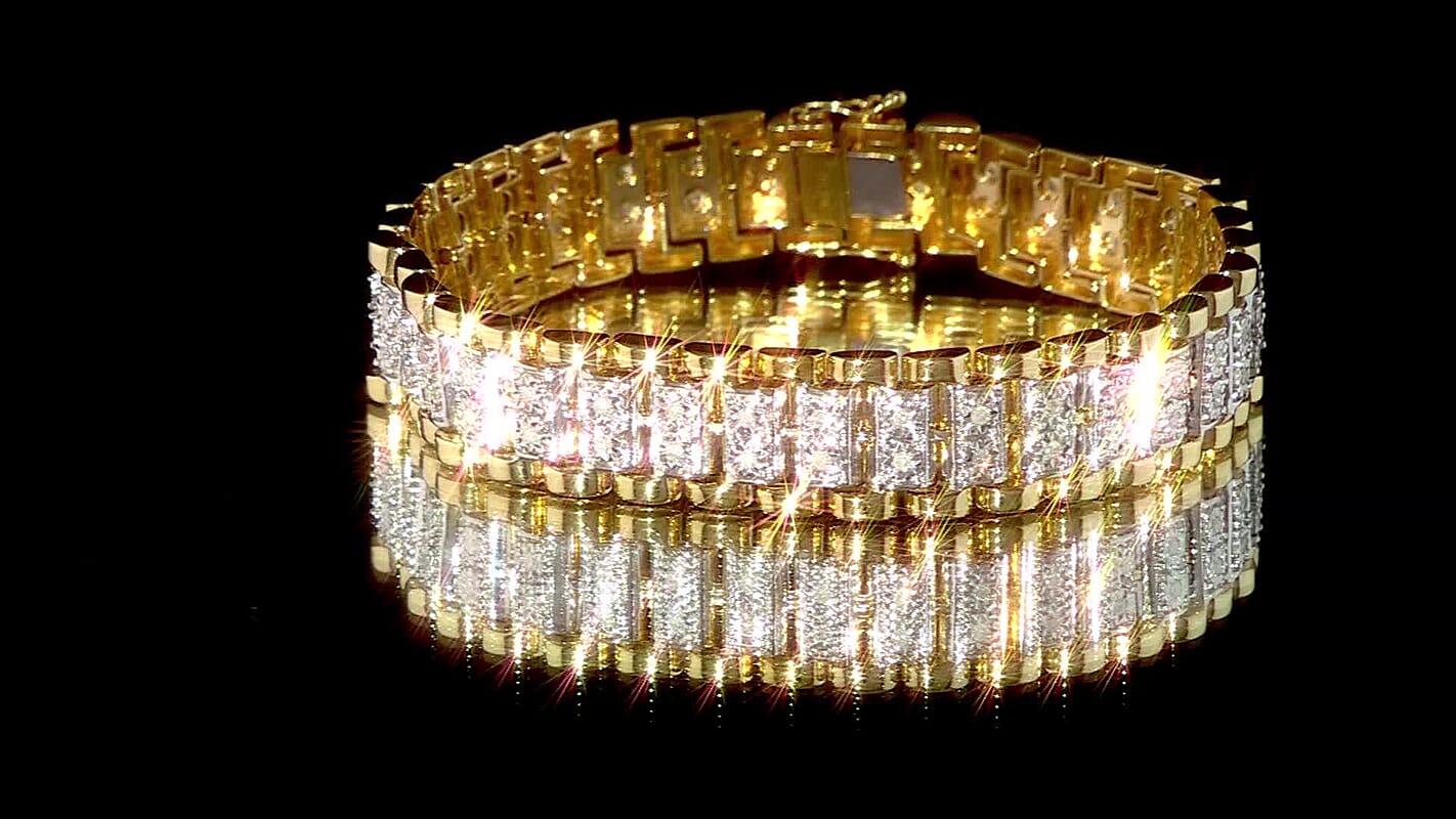 White Diamond 1.00 ctw Bracelet in 14K YG Over and Sterling Silver (8.50 In)