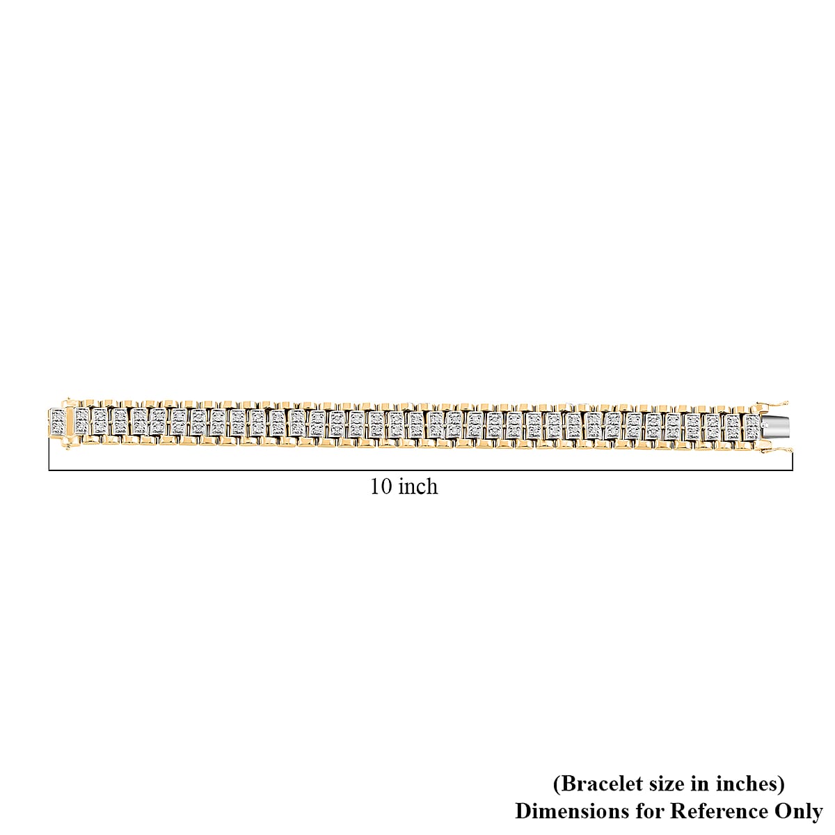 White Diamond 1.00 ctw Bracelet in 14K YG Over and Sterling Silver (8.50 In) image number 3