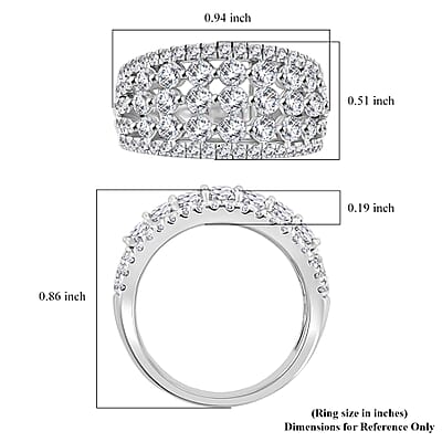 White Diamond 2.00 ctw Ring in Sterling Silver (Size 10.0)