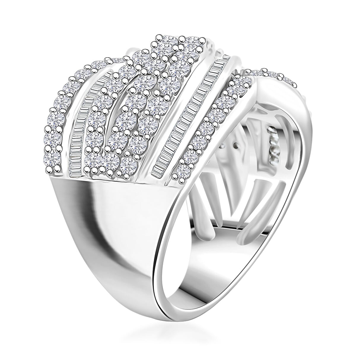 White Diamond 2.00 ctw Ring in Sterling Silver (Size 10.0)