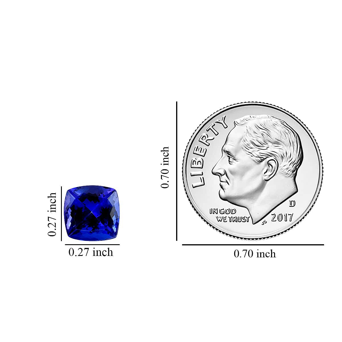 AAAA Tanzanite (Cush 7x7 mm) 1.60 ctw image number 3