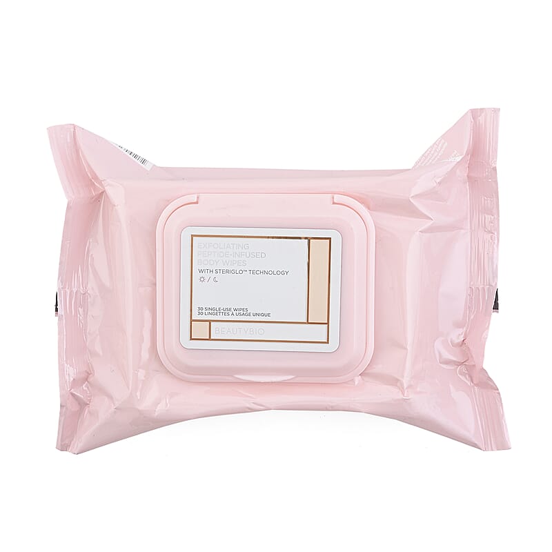 BeautyBio Exfoliating Peptide-Infused Body Wipes,30ct