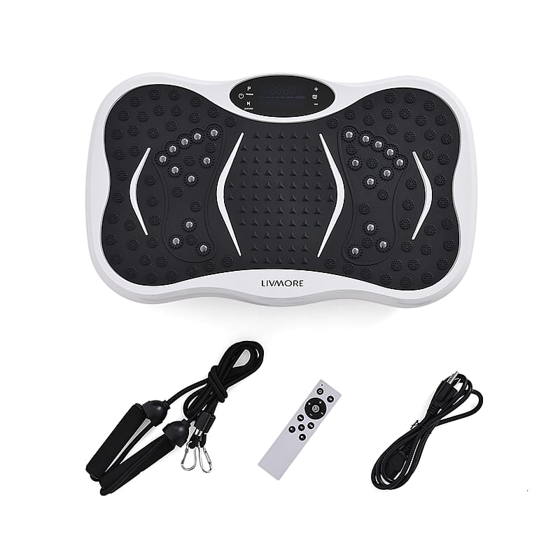 Livmore White Fitness Vibration Plate with Remote Control