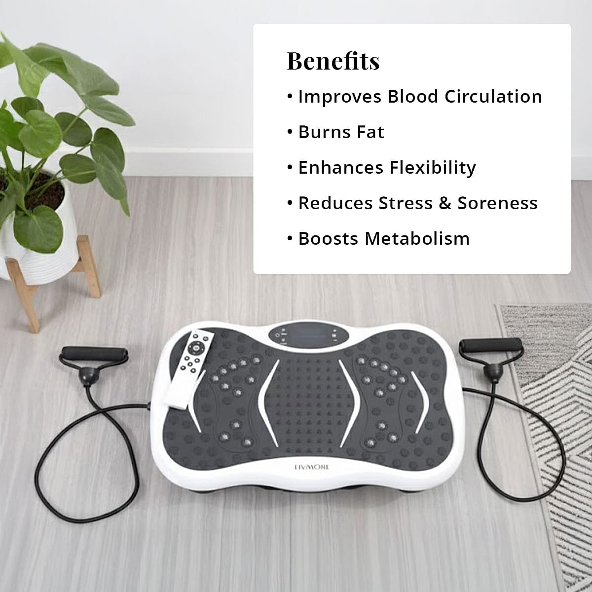 Doorbuster Livmore White Fitness Vibration Plate with Remote Control image number 3