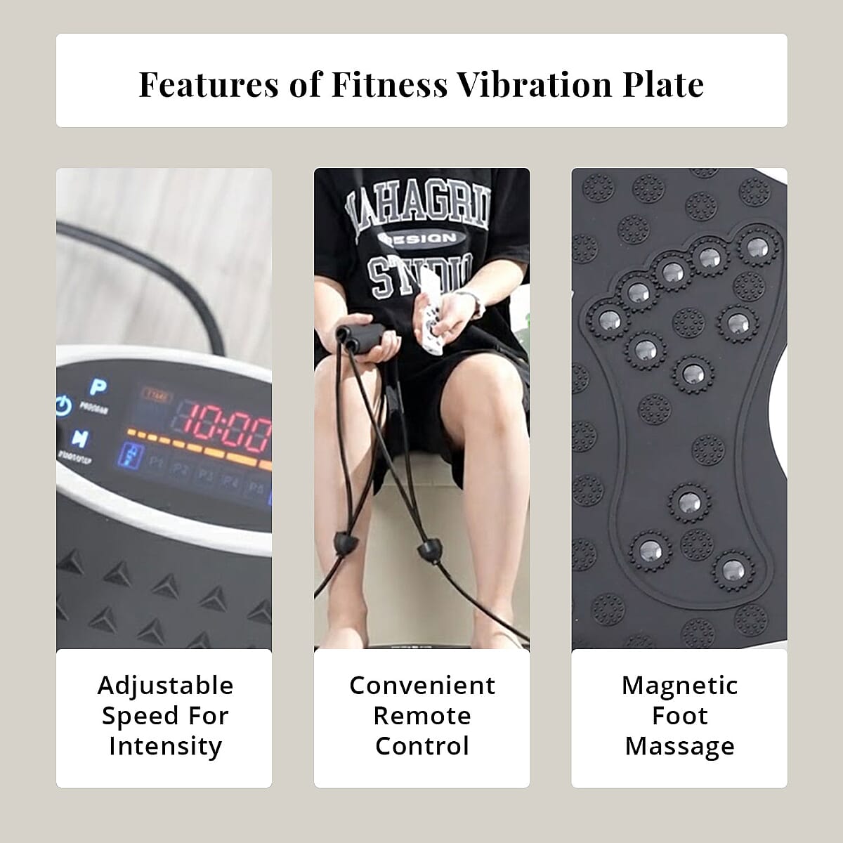 Doorbuster Livmore White Fitness Vibration Plate with Remote Control image number 4