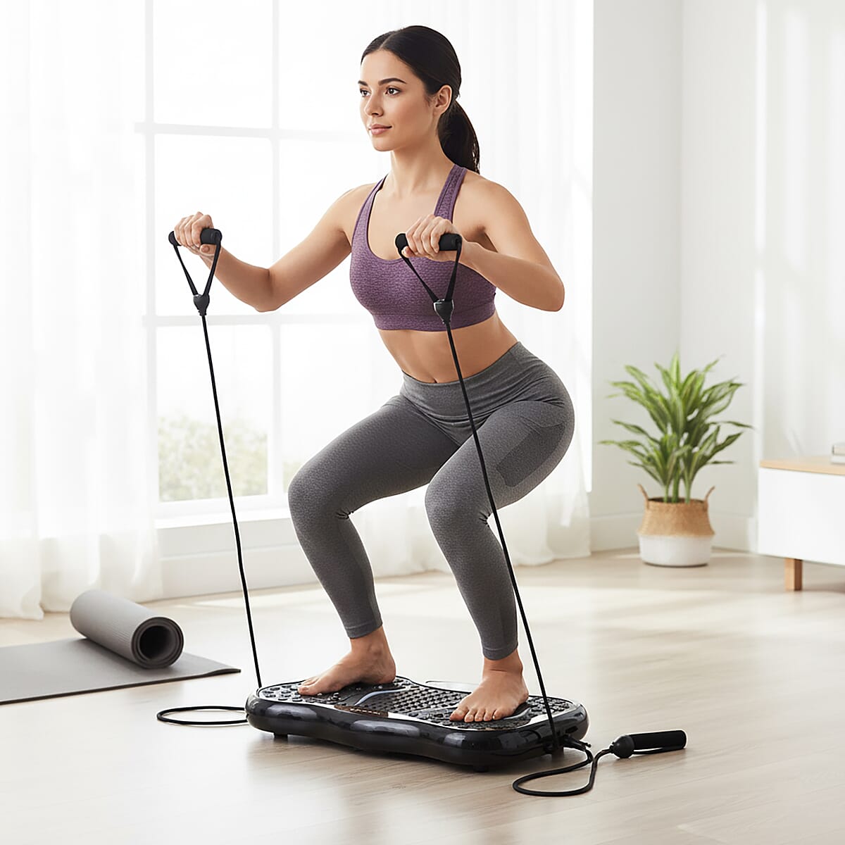 Livmore Black Fitness Vibration Plate with Remote Control image number 1