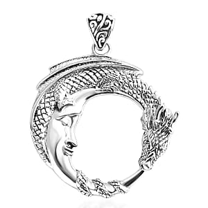 Bali Legacy Moon with Dragon Pendant in Sterling Silver 8.30 Grams