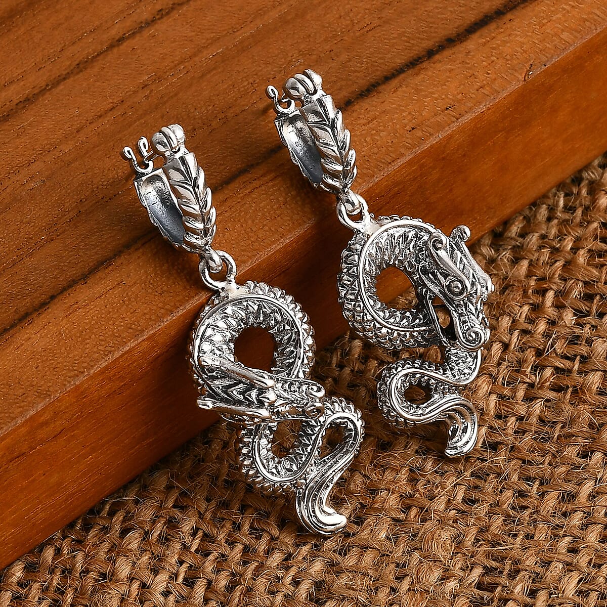 Bali Legacy Dragon Earrings in Sterling Silver 10 Grams image number 1