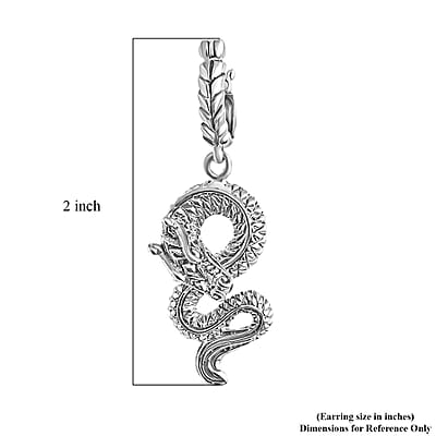 D'Joy Bali Legacy Dragon Earrings in Sterling Silver 10 Grams