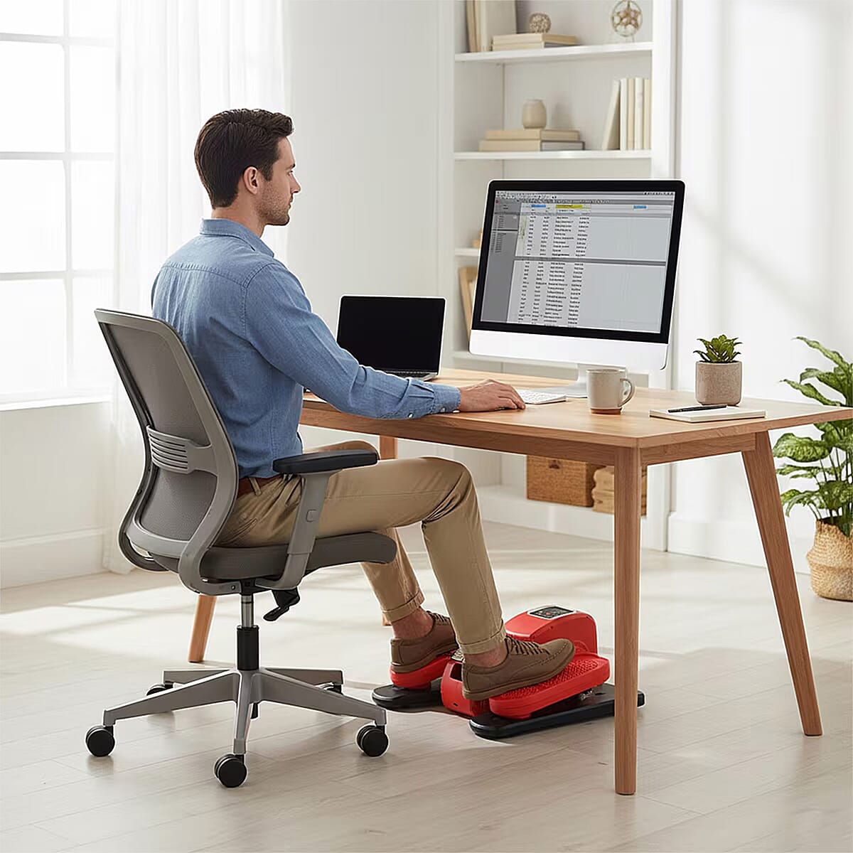 Doorbuster Livmore Red Under Desk Electric Stepper with LCD Display & Remote image number 1