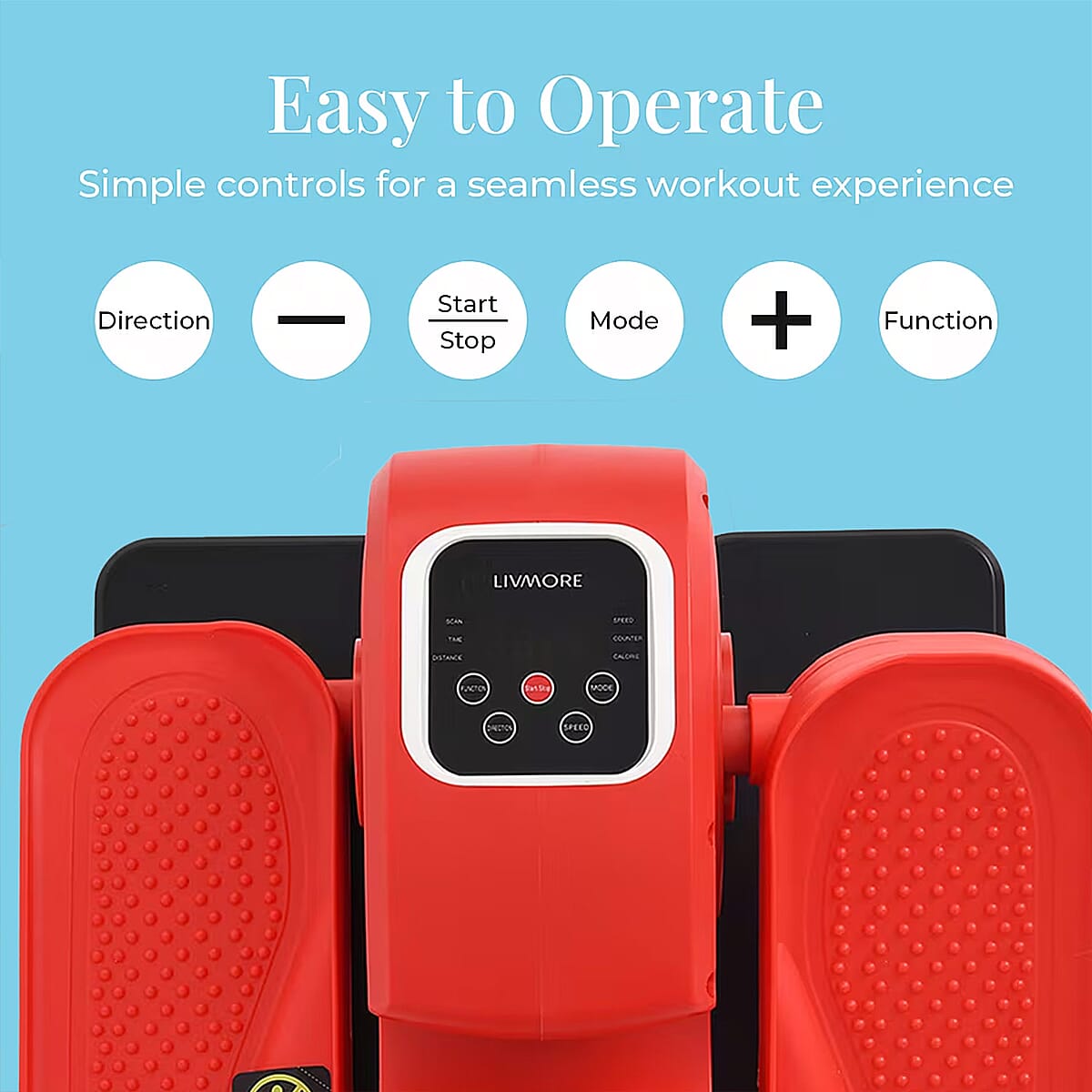 Doorbuster Livmore Red Under Desk Electric Stepper with LCD Display & Remote image number 4