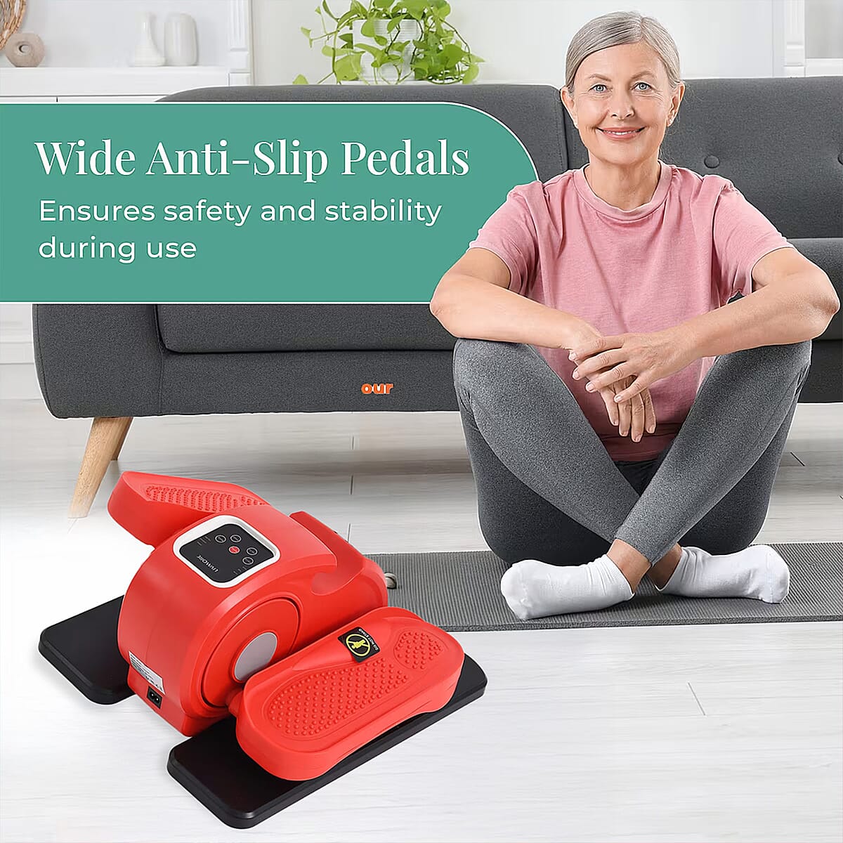 Doorbuster Livmore Red Under Desk Electric Stepper with LCD Display & Remote image number 5