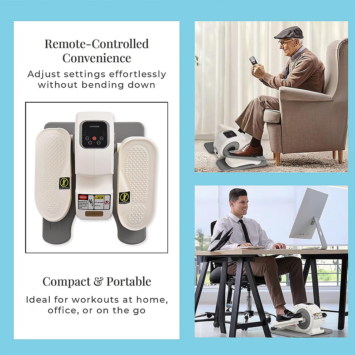 Livmore White Electric Stepper with LCD Display & Remote image number 2