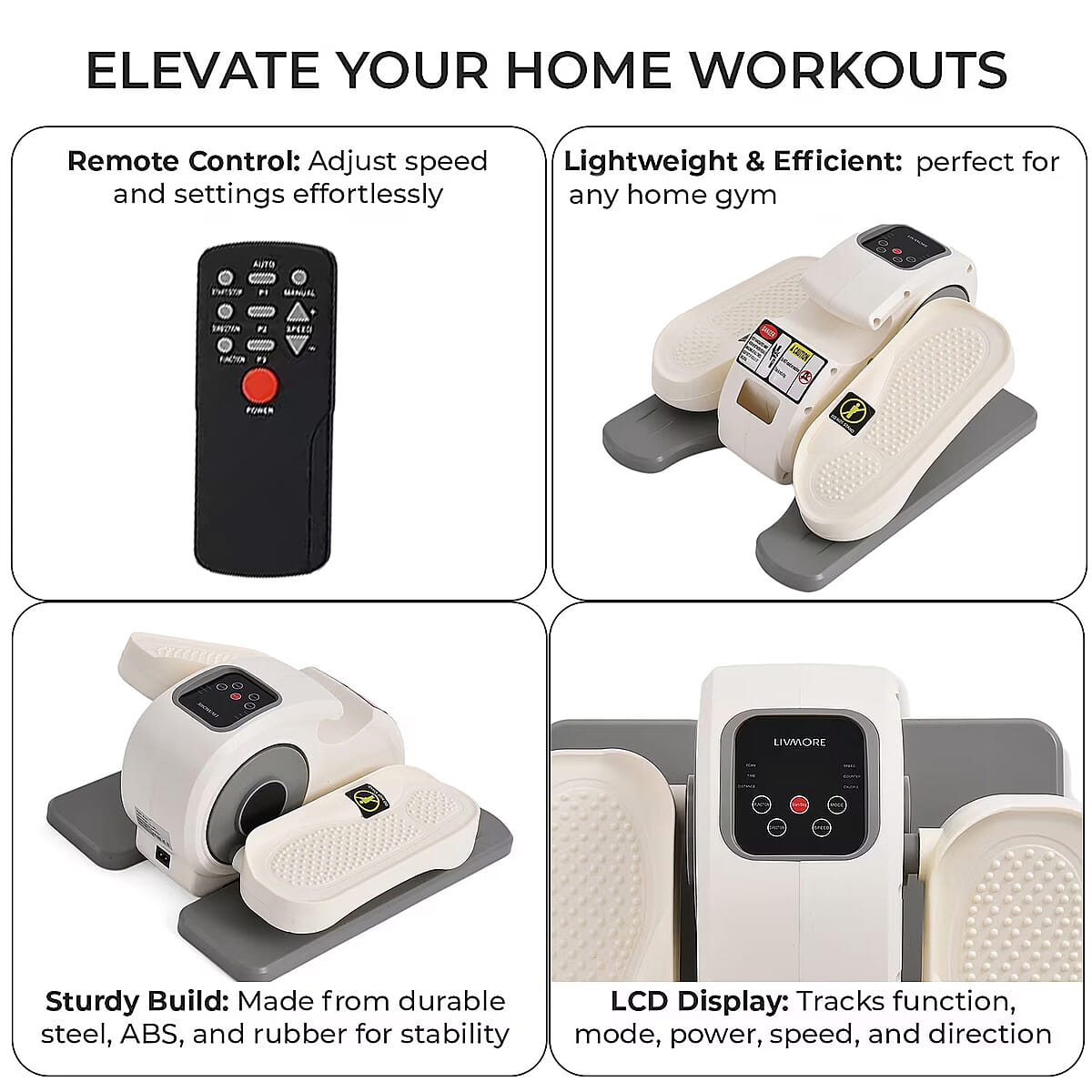 Livmore White Electric Stepper with LCD Display & Remote image number 7