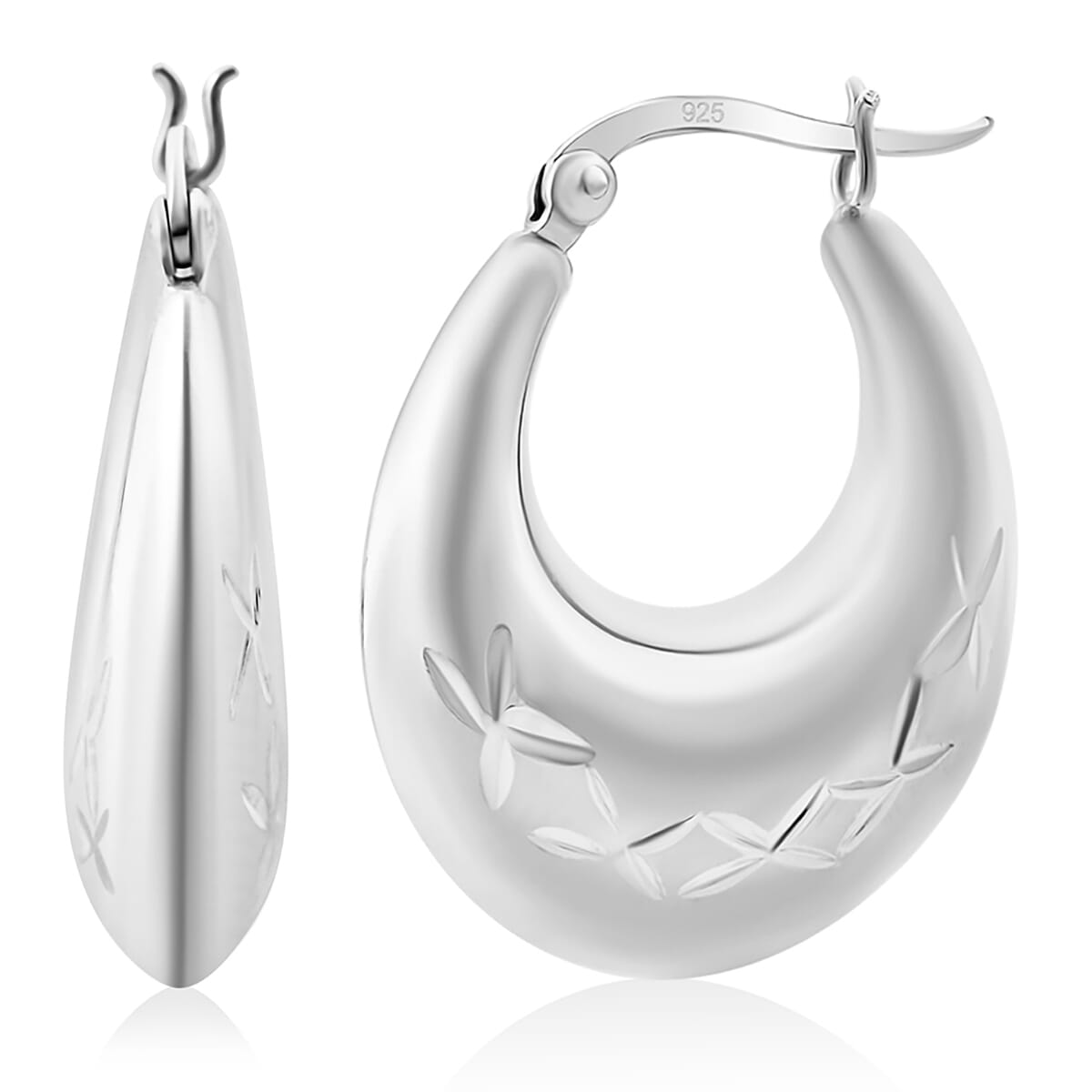 D'Joy Sterling Silver Hoop Earrings (7.3 g) image number 0