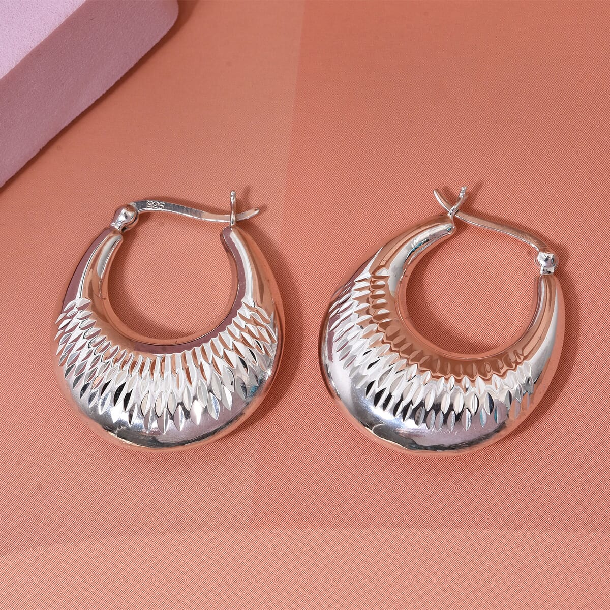 D'Joy Hoop Earrings in Sterling Silver 6.90 Grams image number 1