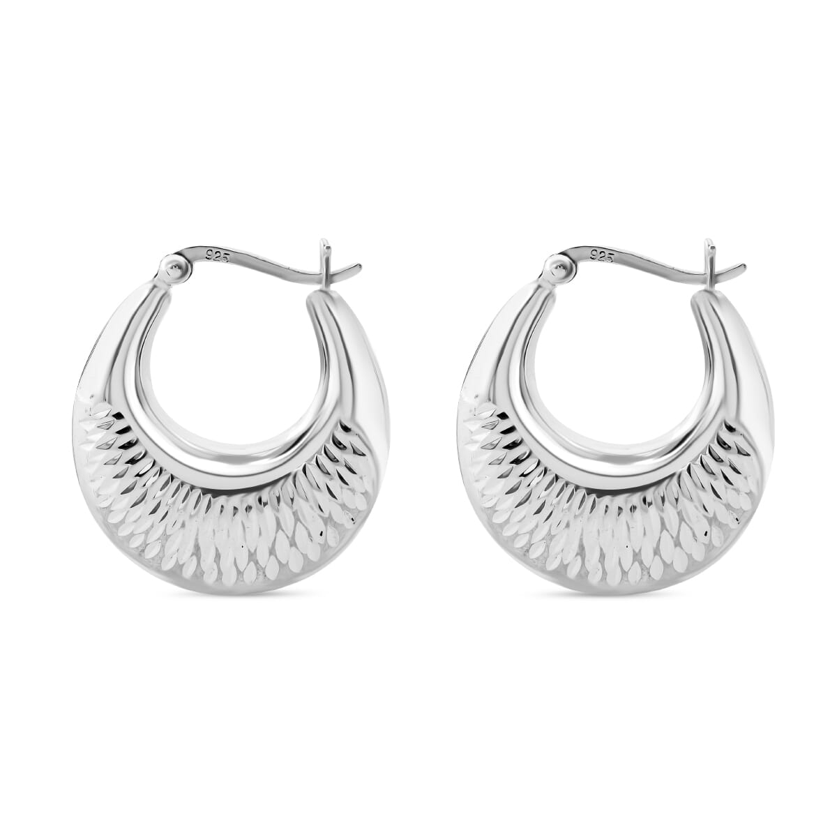 D'Joy Hoop Earrings in Sterling Silver 6.90 Grams image number 4