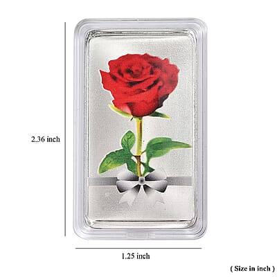 999.9 Fine Silver One Troy Ounce Bullion Forever Rose Bar 31.1 Grams