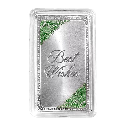 999.9 Fine Silver One Troy Ounce Bullion Forever Rose Bar 31.1 Grams