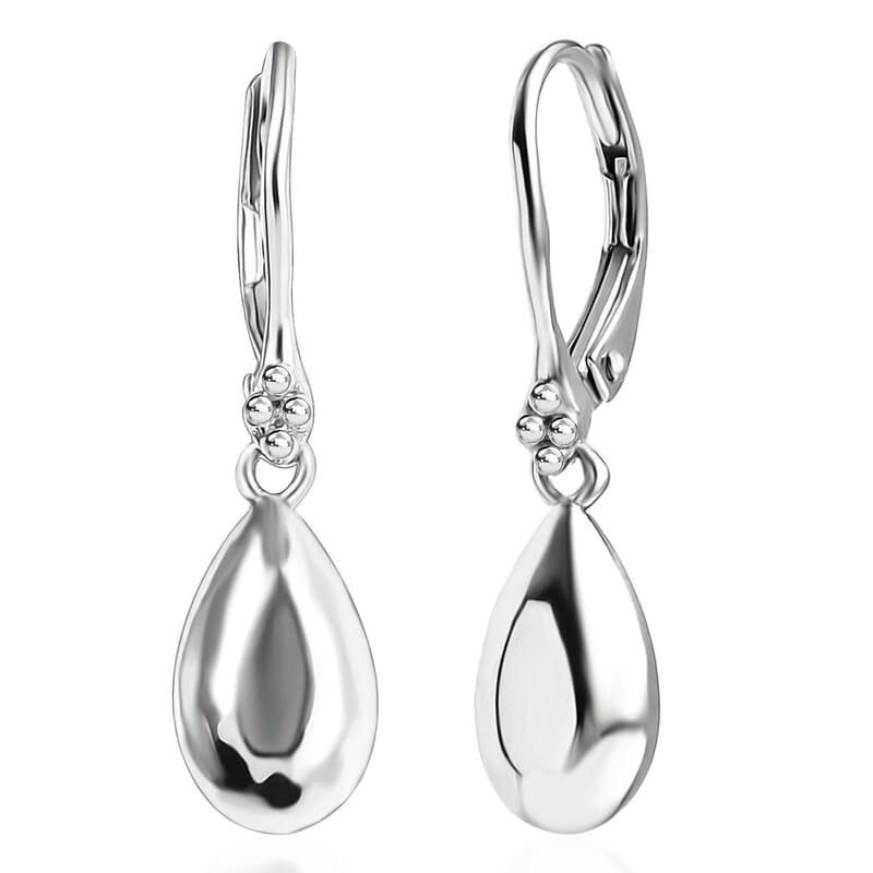D'Joy Platinum Over Sterling Silver Falling Raindrop Earrings 5 Grams