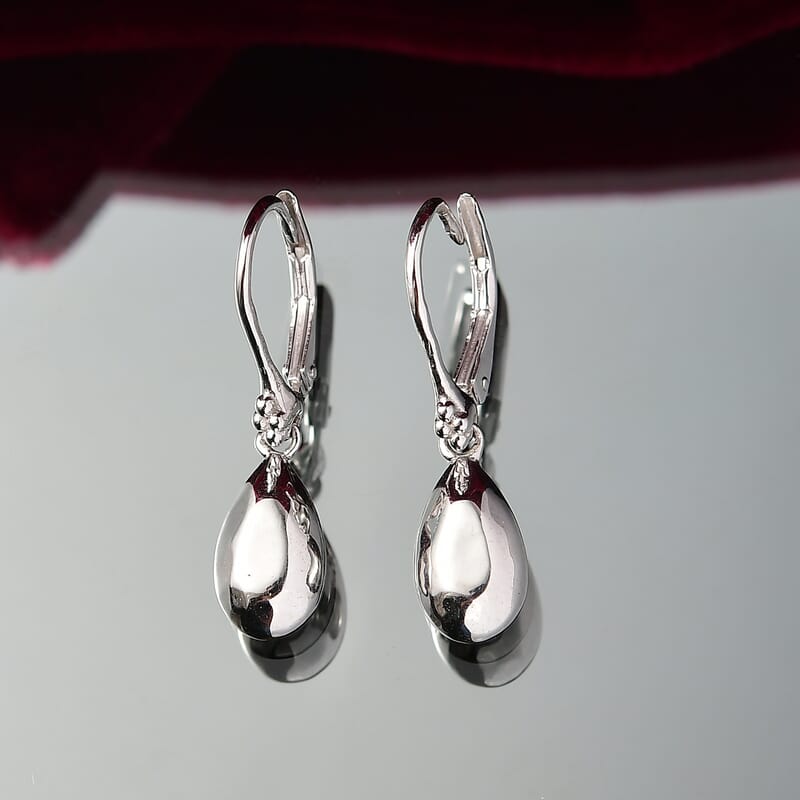 D'Joy Platinum Over Sterling Silver Falling Raindrop Earrings 5 Grams