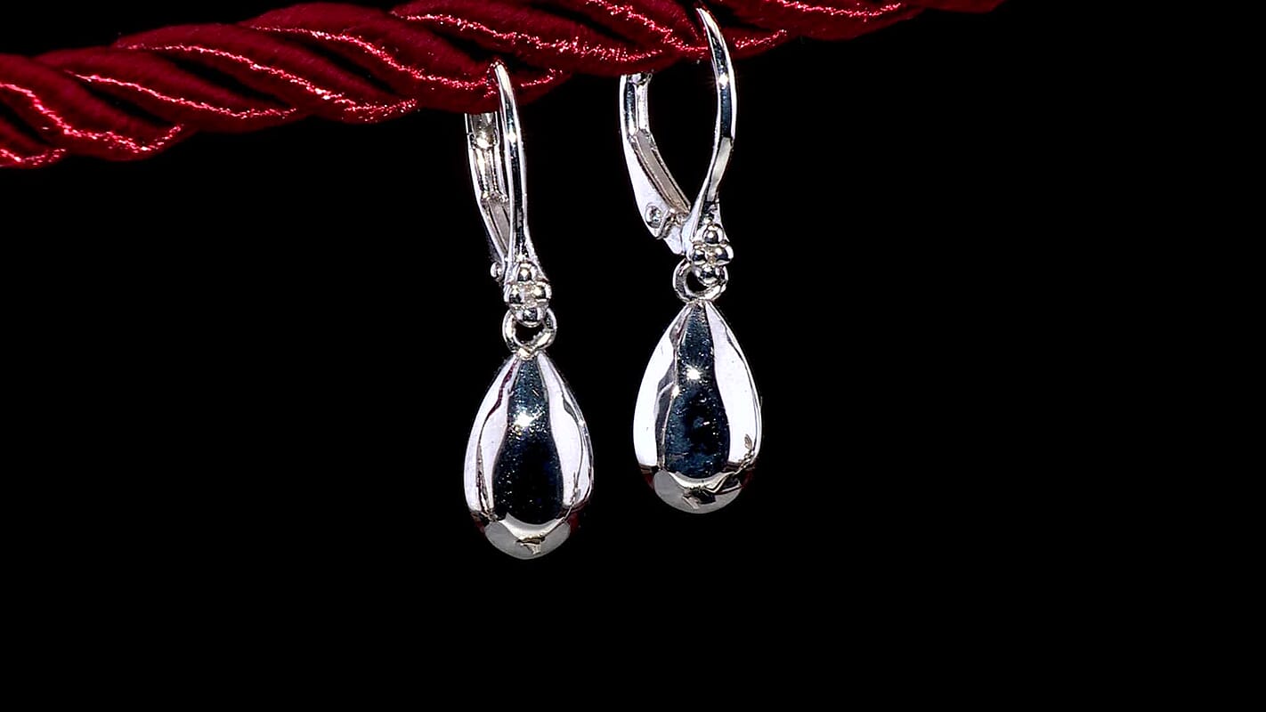D'Joy Platinum Over Sterling Silver Falling Raindrop Earrings 5 Grams
