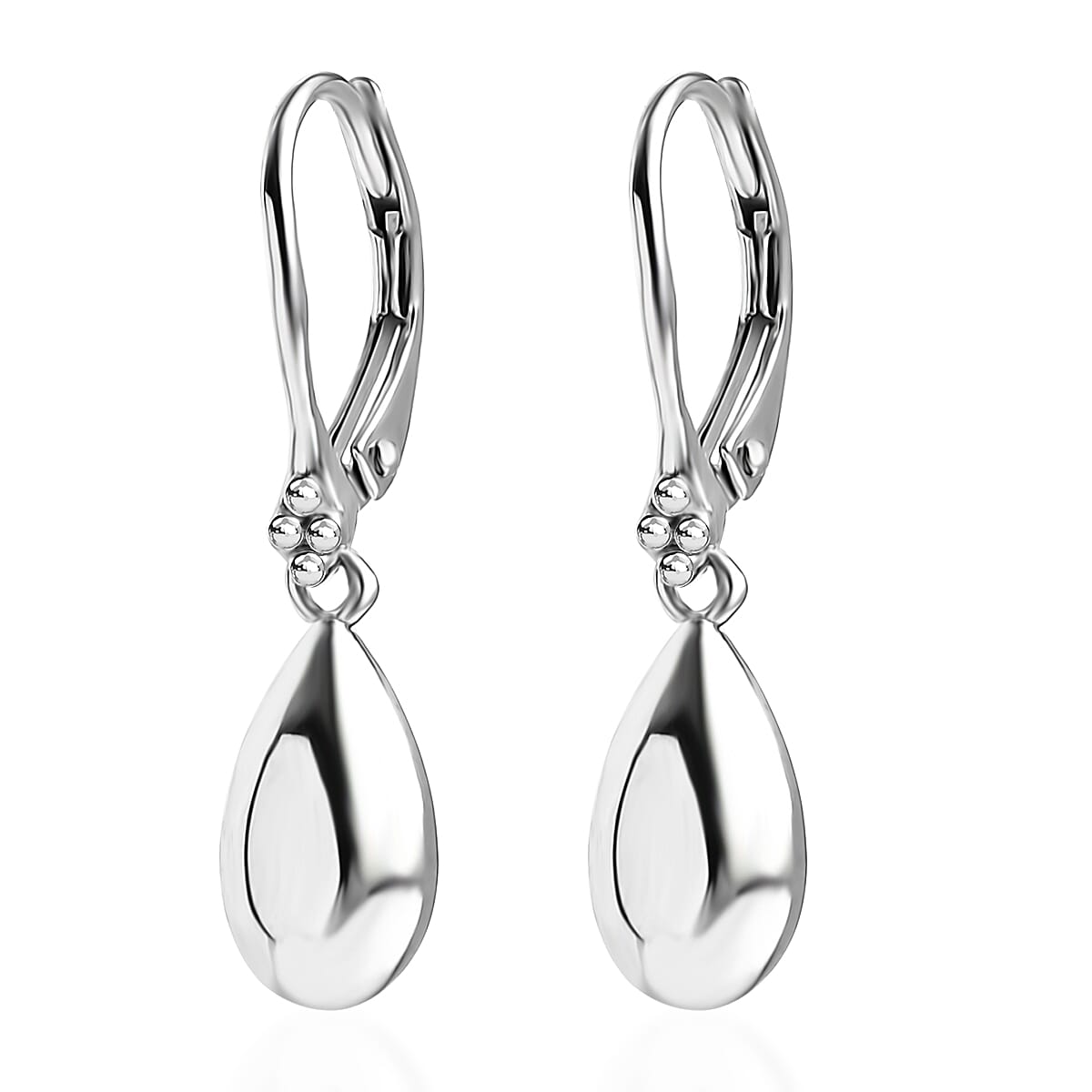D'Joy Platinum Over Sterling Silver Falling Raindrop Earrings 5 Grams