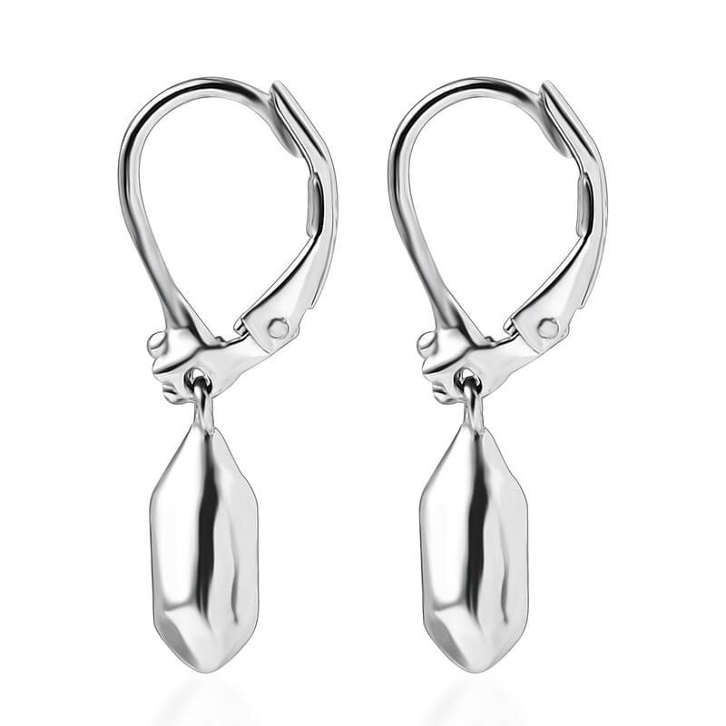 D'Joy Platinum Over Sterling Silver Falling Raindrop Earrings 5 Grams