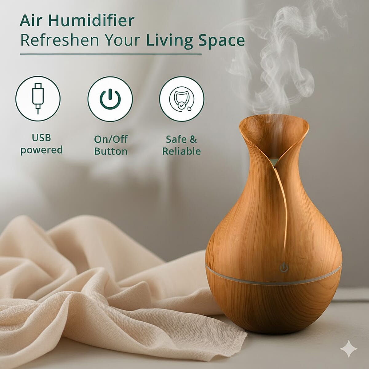 Doorbuster Livmore Brown Humidifier with 7 Essential Oils (100ml)  image number 2