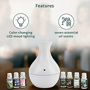 Doorbuster Livmore White Humidifier with 7 Essential Oils (100ml) 
