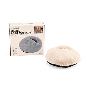 Livmore Cream Heated Plush Foot Massage Warmer