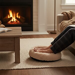 Livmore Cream Heated Plush Foot Massage Warmer