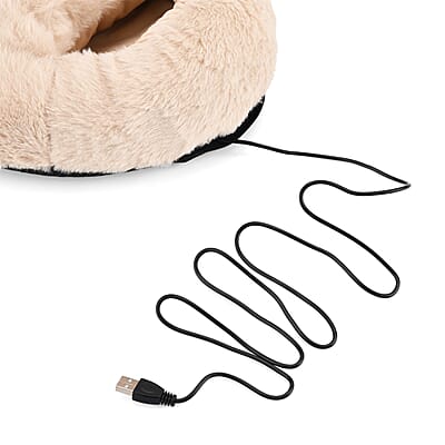 Livmore Cream Heated Plush Foot Massage Warmer