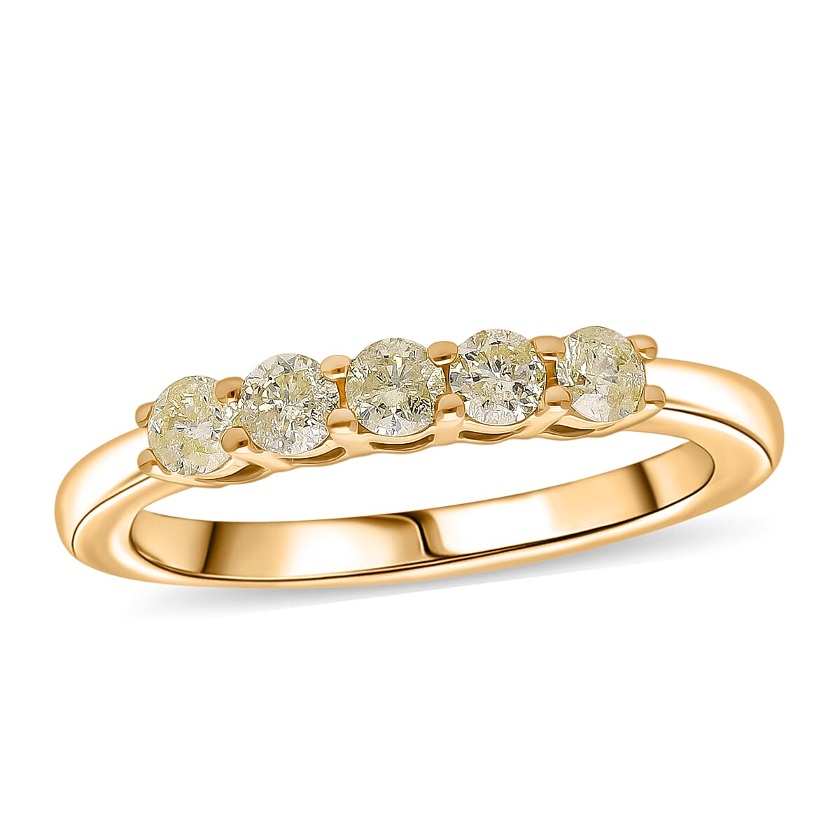 D'Joy Natural Yellow Diamond I3 0.50 ctw Ring in 18K Vermeil Yellow Gold Over Sterling Silver (Size 10.0) image number 0