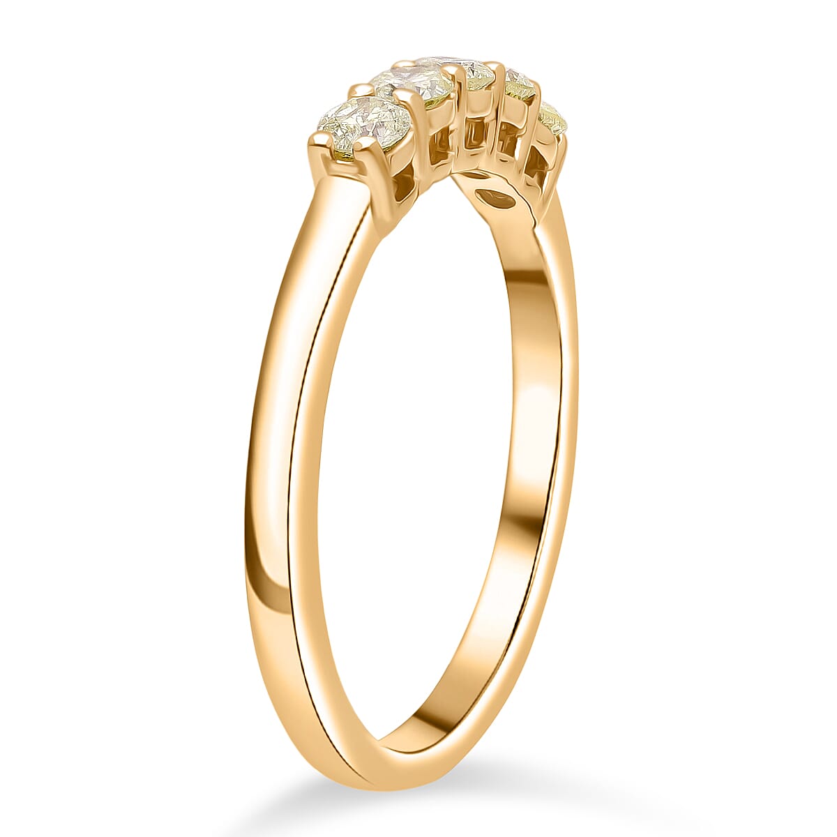 D'Joy Natural Yellow Diamond I3 0.50 ctw Ring in 18K Vermeil Yellow Gold Over Sterling Silver (Size 10.0) image number 2