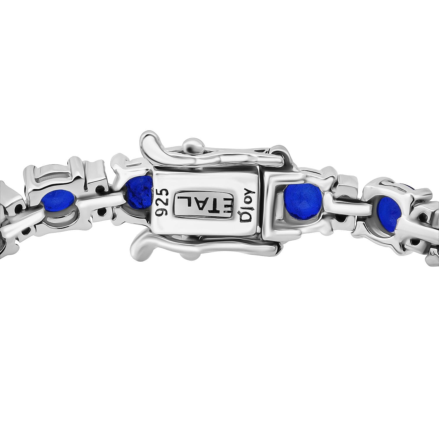D'Joy Tanzanian Blue Spinel (DF) and White Zircon 6.60 ctw Midnight Starline Bracelet in Rhodium Over Sterling Silver (6.50 In)