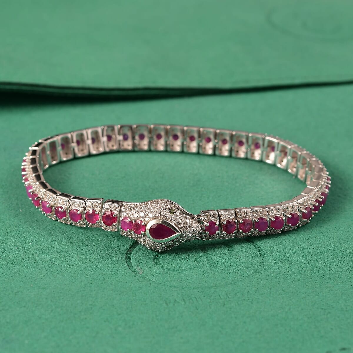 GP Niassa Ruby (FF) and Multi Gemstone 12.35 ctw Bracelet in Rhodium Over Sterling Silver (7.25 In) (Del. in 15-20 Days) image number 1