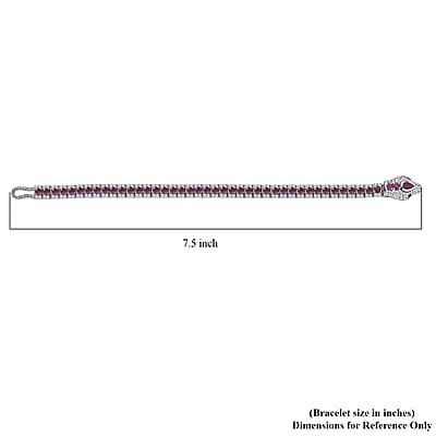 GP Trionfo Collection Niassa Ruby (FF) and Multi Gemstone 12.35 ctw Bracelet in Rhodium Over Sterling Silver (7.25 In)