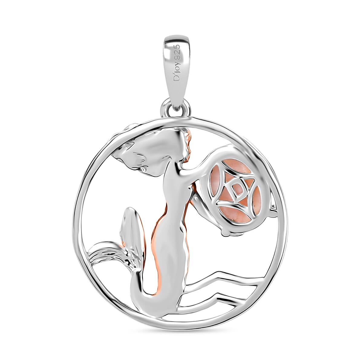 D'Joy Natrolite 1.15 ctw Pendant in 14K RG and Platinum Over Sterling Silver image number 4