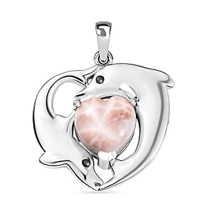 D&rsquo;joy Natrolite  Solitaire Pendant in Rhodium OverSterling Silver 3.80 ctw