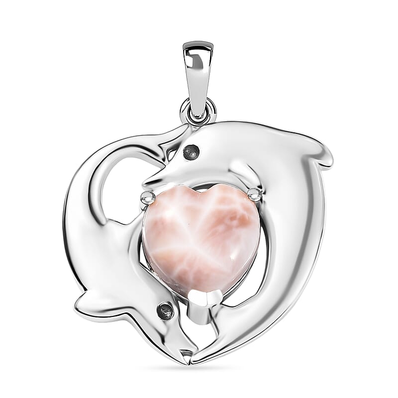 D’joy Natrolite  Solitaire Pendant in Rhodium OverSterling Silver 3.80 ctw