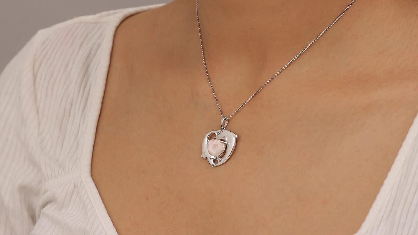 D’joy Natrolite  Solitaire Pendant in Rhodium OverSterling Silver 3.80 ctw