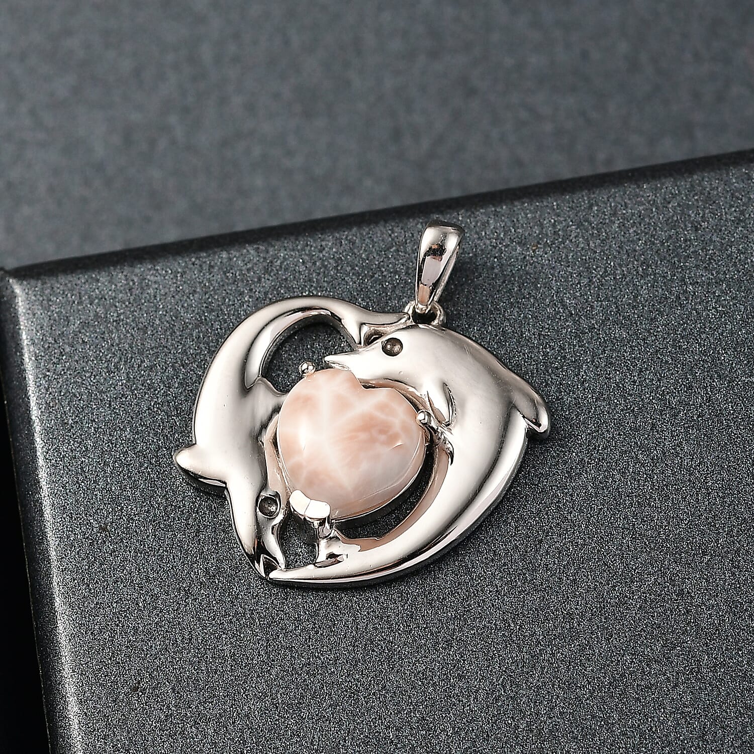 D’joy Natrolite  Solitaire Pendant in Rhodium OverSterling Silver 3.80 ctw