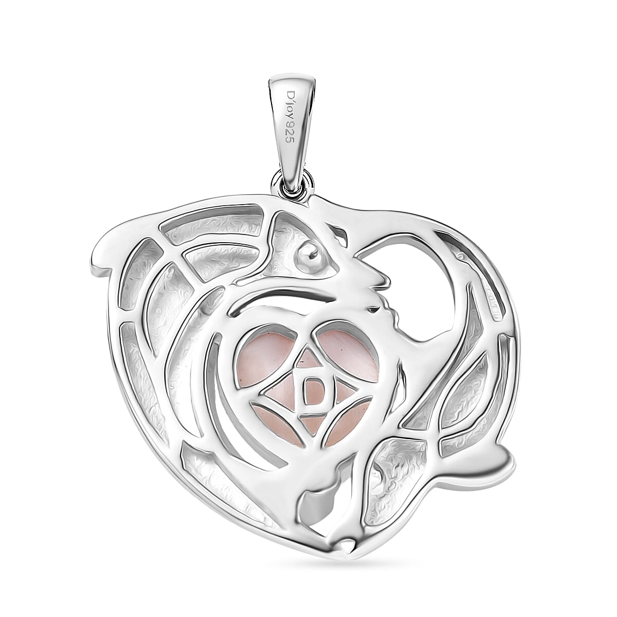 D’joy Natrolite  Solitaire Pendant in Rhodium OverSterling Silver 3.80 ctw