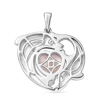 D’joy Natrolite  Solitaire Pendant in Rhodium OverSterling Silver 3.80 ctw